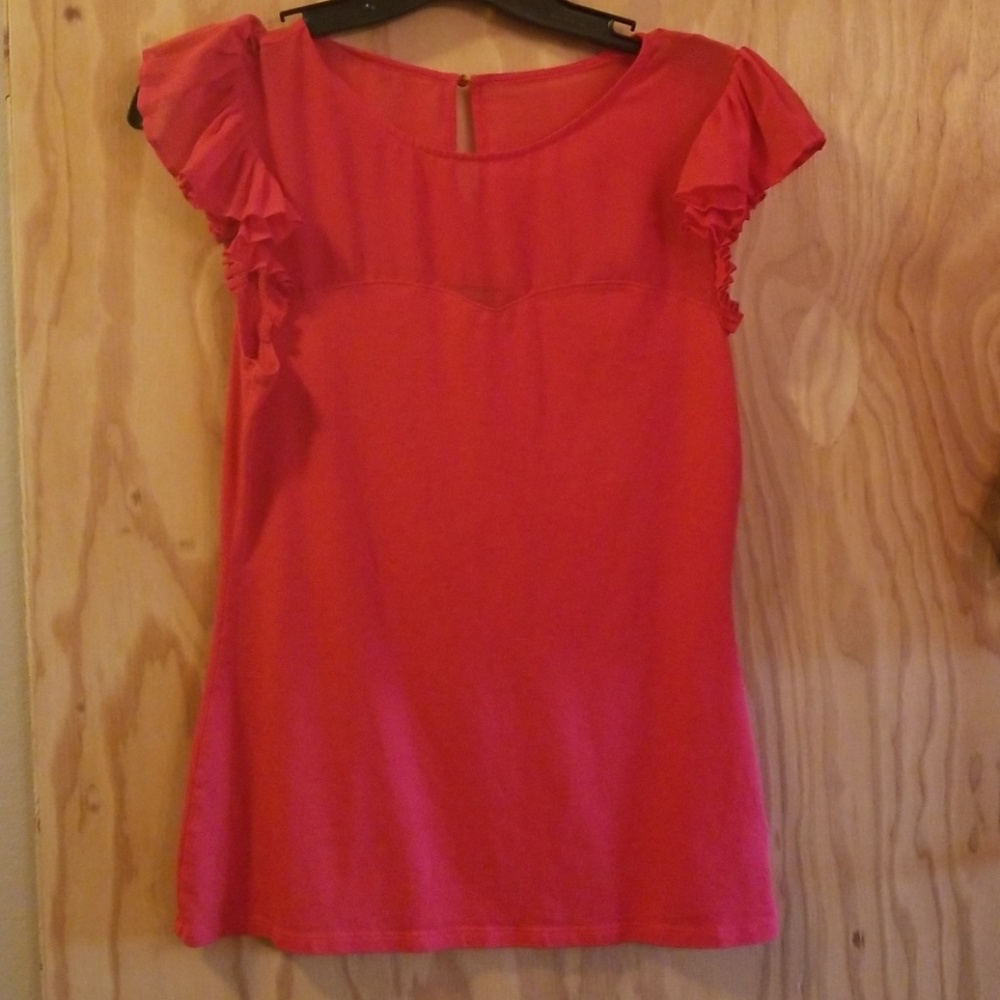 Express Red Top with Sheer